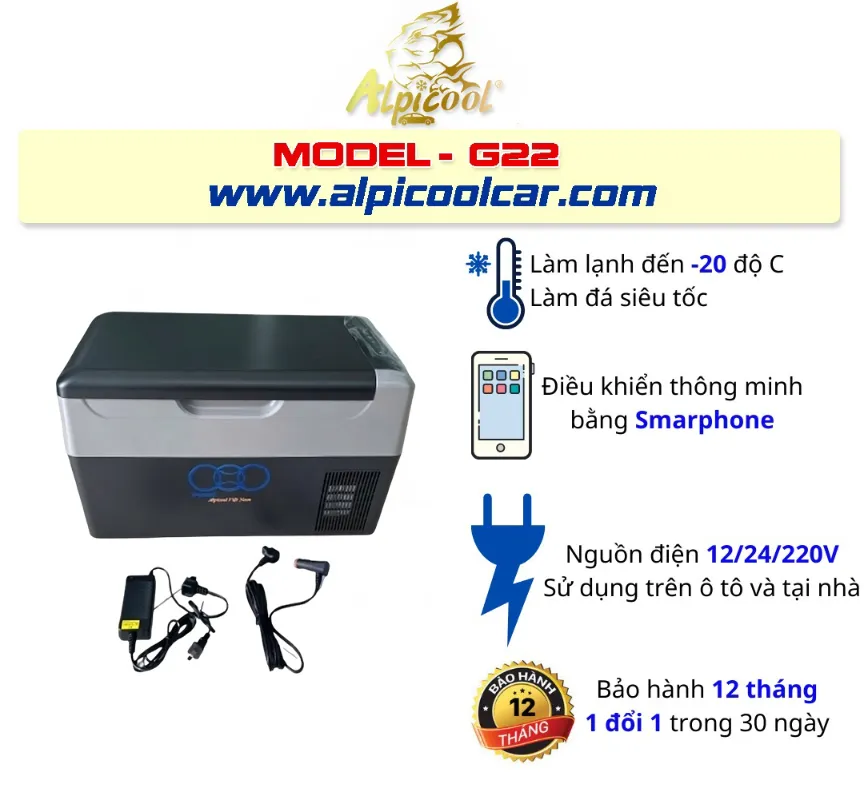 Tủ lạnh Ô tô 12V Alpicool G22 dung tích 22l