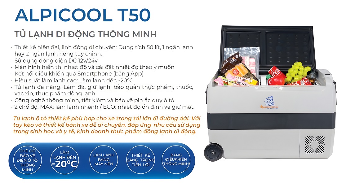 Thông số Alpicool T50
