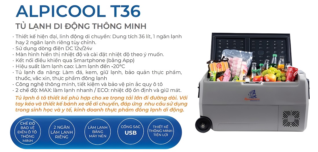 Thông số tủ lạnh Alpicool T36