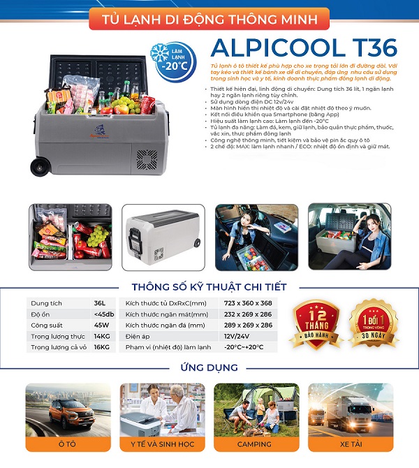 Đánh giá tủ lạnh Alpicool T36