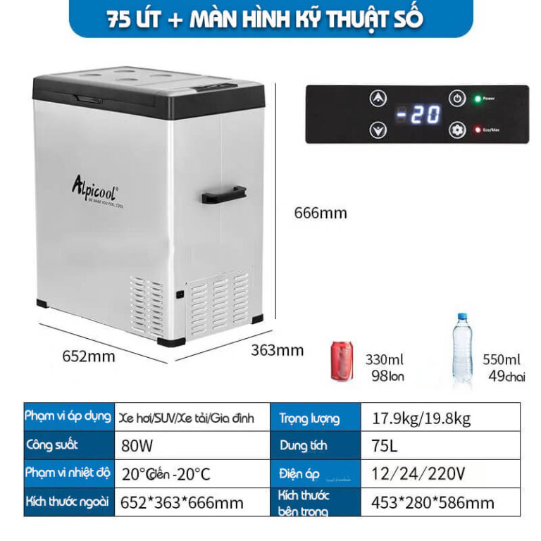 Tủ lạnh xe khách Alpicool C75 - 75 lít | Giá rẻ #1