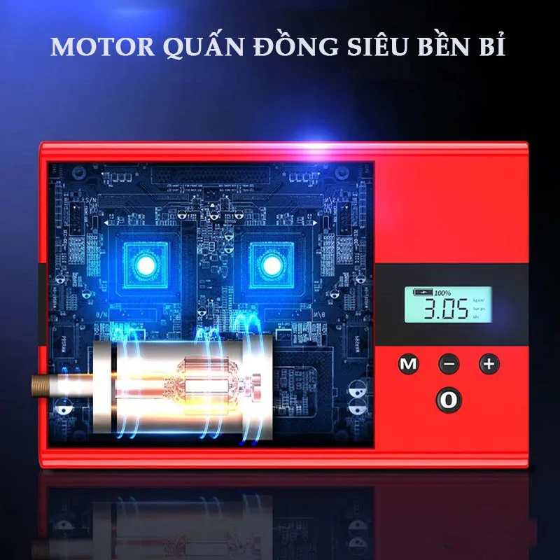 Bơm lốp kiêm kích bình ô tô soulor 12V đa năng
