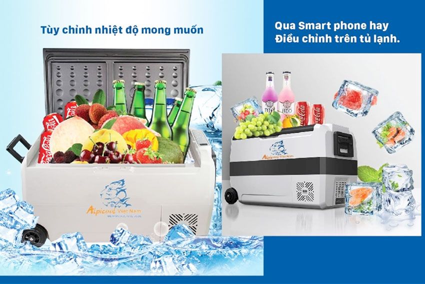 Tủ lạnh ô tô thông minh Alpicool làm đá viên
