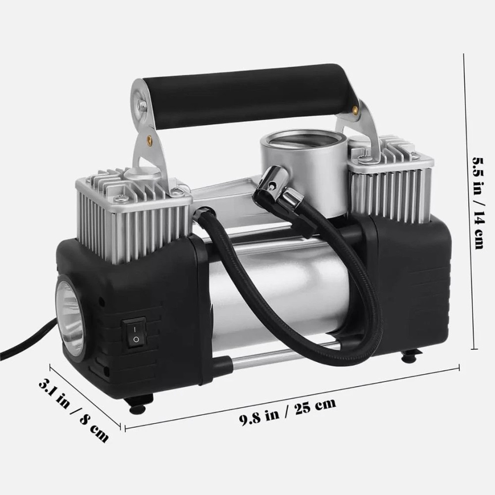 Bơm lốp ô tô 12v lõi đồng 2 xi lanh