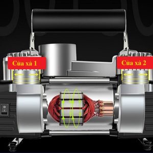 Bơm lốp ô tô 2 xi lanh lõi đồng khỏe