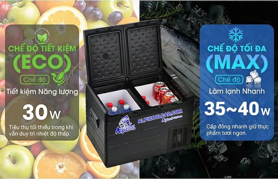 Tủ lạnh Alpicool T36 Pro làm đông đá nhanh hiệu quả
